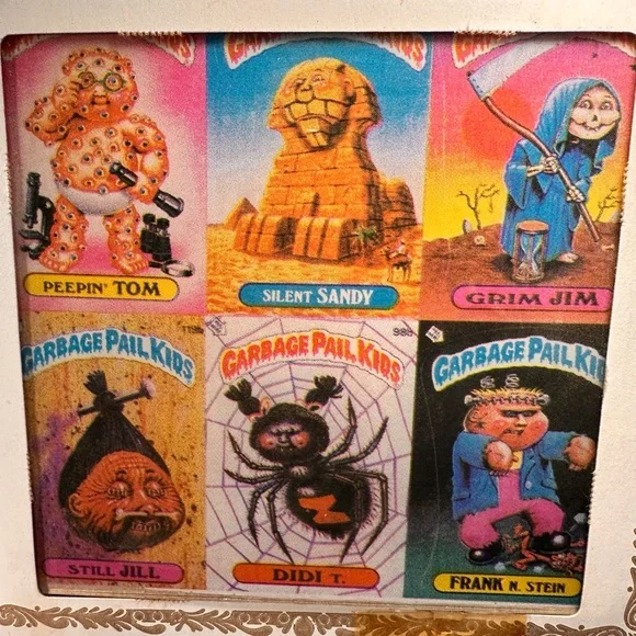 Rare Vtg MCM 1986 Six Different Images Of Garbage Pail Kids Carnival Prize Glass - Picture 12 of 15